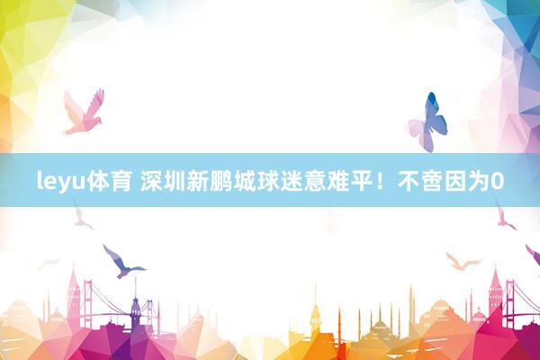 leyu体育 深圳新鹏城球迷意难平！不啻因为0